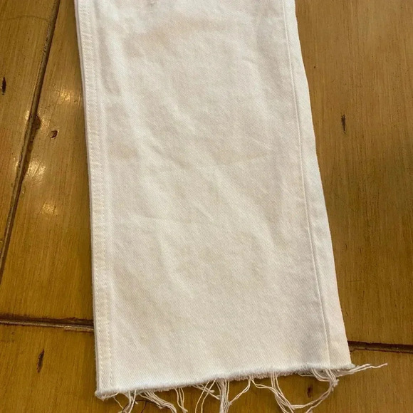 Re/Done Womens High Rise Straight Leg Frayed Hem Cotton 70s Stove Pipe 28 waist - Picture 4 of 12